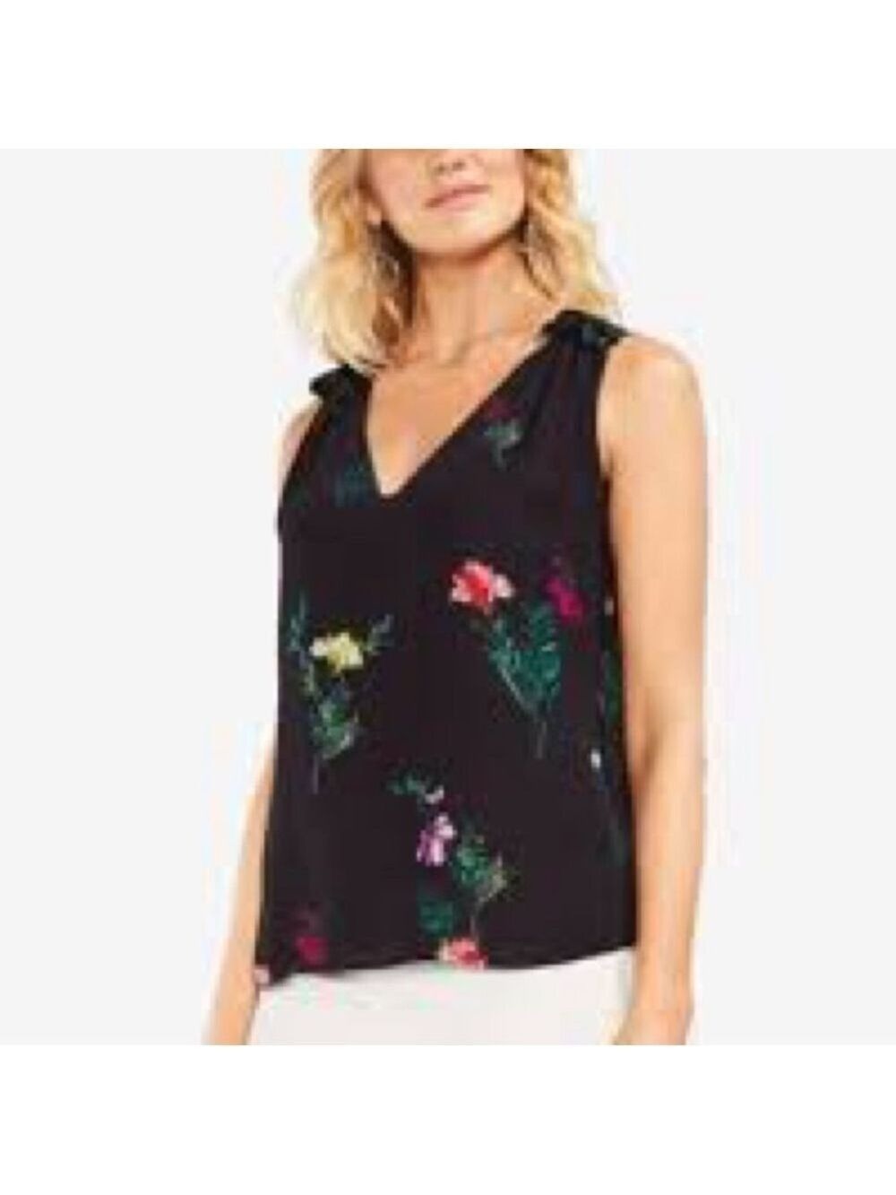 Floral V-Neck Tank by Vince Camuto